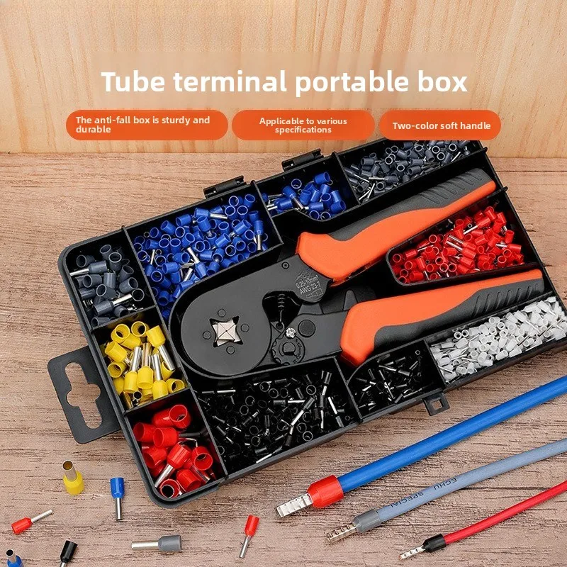 Multifunctional Cold Crimp Pliers Set Tubular Pin Terminal Crimper Complete Tool Box Household Electrician Maintenance Kit
Multifunctional Cold Crimp Pliers Set Tubular Pin Terminal Crimper Complete Tool Box Household Electrician Maintenance Kit
