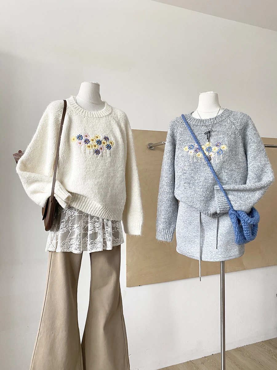 Loose Fit round Neck Long Sleeve Women's Sweater Korean Style Lazy Style 2025 Winter New Arrival Polyester Fiber Casual Top
Loose Fit round Neck Long Sleeve Women's Sweater Korean Style Lazy Style 2025 Winter New Arrival Polyester Fiber Casual Top