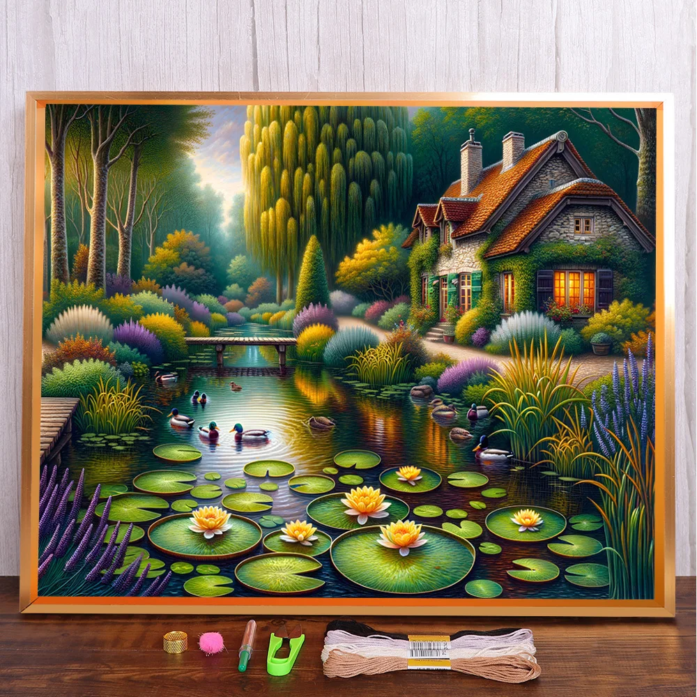 Scenery House By River Printed 11CT Cross Stitch Full Kit Embroidery Craft Sewing Needlework Knitting Wholesale Stamped Design
Scenery House By River Printed 11CT Cross Stitch Full Kit Embroidery Craft Sewing Needlework Knitting Wholesale Stamped Design
