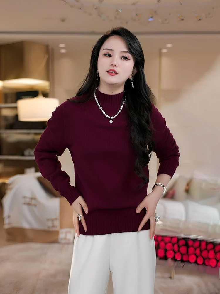 Женский шерстяной вязаный свитер с высоким воротником, облегающий, для ношения под одеждой, базовый, мягкий, с длинными рукавами, для повседневной носки
Женский шерстяной вязаный свитер с высоким воротником, облегающий, для ношения под одеждой, базовый, мягкий, с длинными рукавами, для повседневной носки