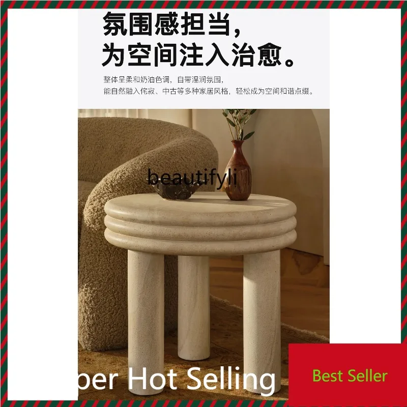 B132 Medieval cave stone coffee table living room French small round table light luxury high-end minimalist cream
B132 Medieval cave stone coffee table living room French small round table light luxury high-end minimalist cream