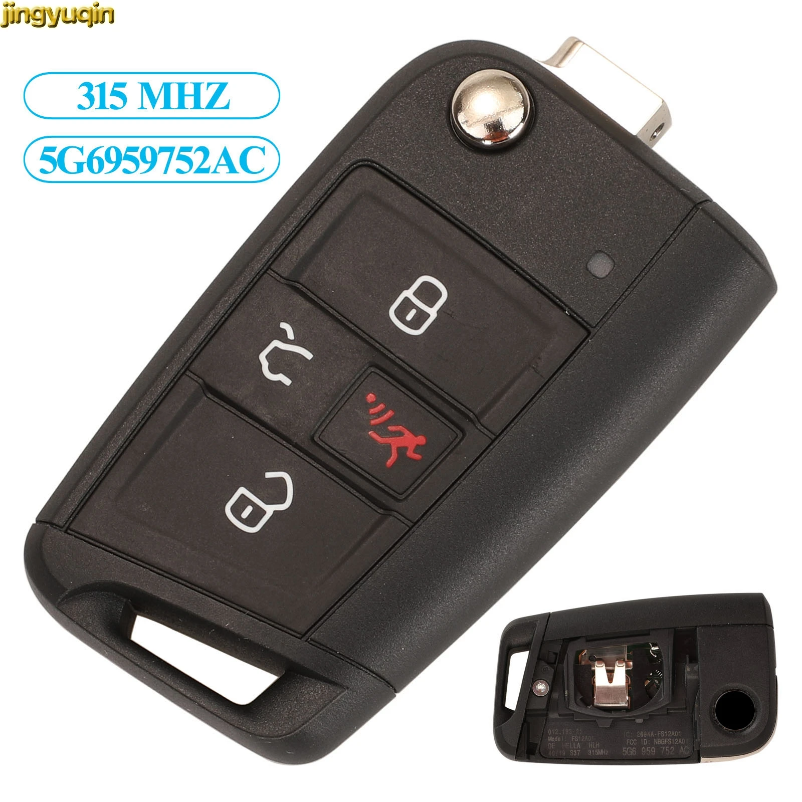 Jingyuqin Remote Car Key Fob Control 315MHZ 5G6959752AC For Vw Volkswagen Golf VII 7 Tiguan Tayron T-Roc Original Factory 3 BTNS
Jingyuqin Remote Car Key Fob Control 315MHZ 5G6959752AC For Vw Volkswagen Golf VII 7 Tiguan Tayron T-Roc Original Factory 3 BTNS