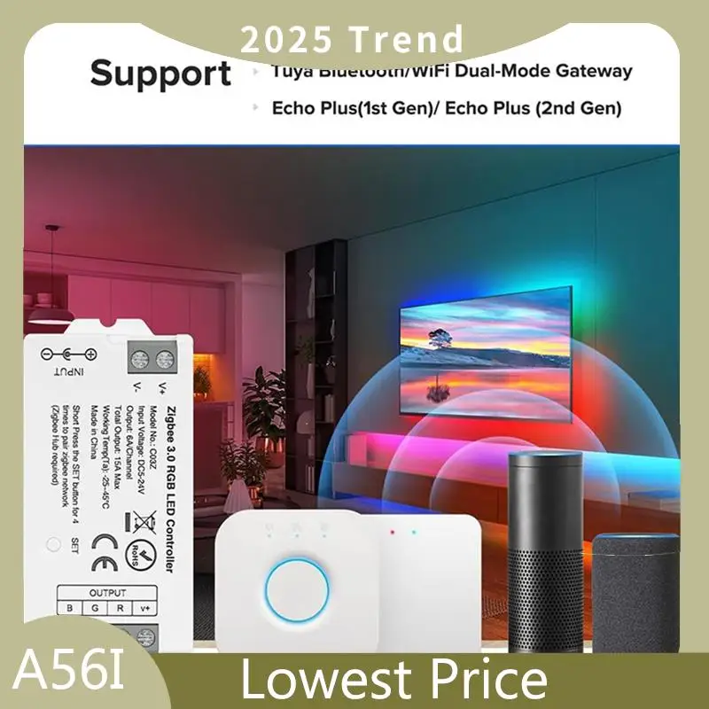 A56I Top Tuya Zigbee 3.0 Контроллер TUYA Smart Life APP Управление диммером Контроллер световой ленты
A56I Top Tuya Zigbee 3.0 Контроллер TUYA Smart Life APP Управление диммером Контроллер световой ленты