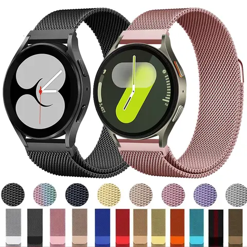 22mm 20mm Strap For Samsung Galaxy Watch 3 4 5 6 7 44mm/40mm Milanese Loop Bracelet Galaxy Watch 4/6Classic 47mm 46mm Metal Band