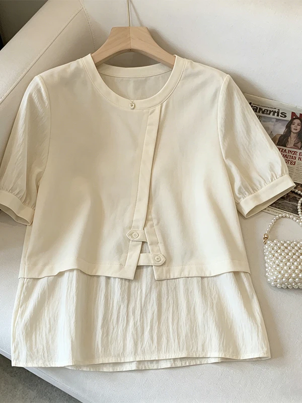 plus Size Summer New Women's Fashion Splice Design Loose Casual Short Sleeve T-Shirt Korean Style Pear Shape Skin-frien...
plus Size Summer New Women's Fashion Splice Design Loose Casual Short Sleeve T-Shirt Korean Style Pear Shape Skin-frien...