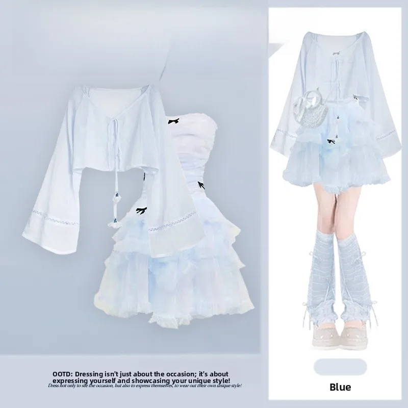 Chic Summer New Arrival Cool Feeling Women's Set Casual Sunscreen Cover up with Slimming Tube Top Skirt Two Piece Set
Chic Summer New Arrival Cool Feeling Women's Set Casual Sunscreen Cover up with Slimming Tube Top Skirt Two Piece Set