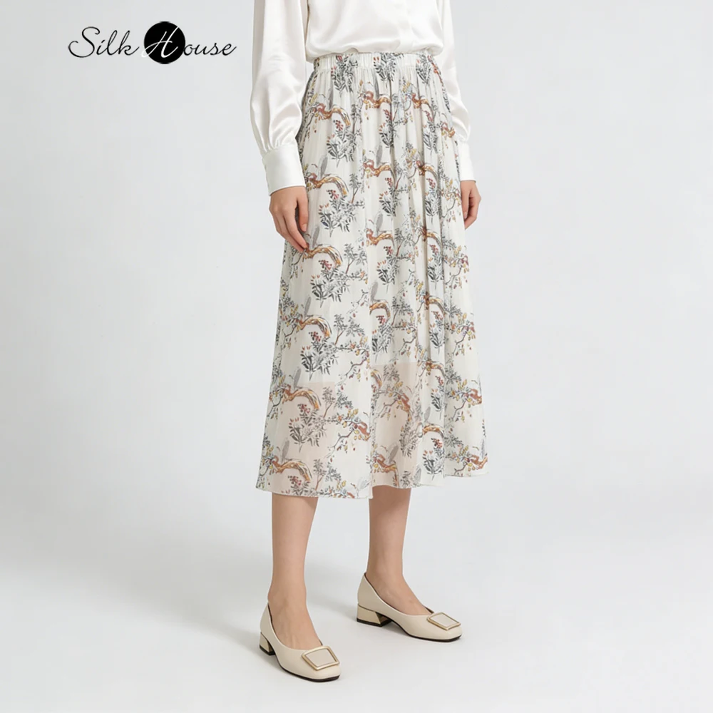 Women's Casual Summer Clothing Elegant 100% Natural Mulberry Silk Georgette Elastic Waist Large Swing Double-layer Beach Skirt
Women's Casual Summer Clothing Elegant 100% Natural Mulberry Silk Georgette Elastic Waist Large Swing Double-layer Beach Skirt