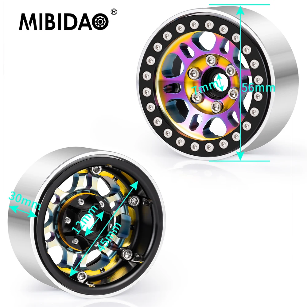 MIBIDAO 4Pcs Colorful Aluminum Alloy 1.9 inch Beadlock Wheel Rims Hub for Axial SCX10 D90 Wraith TRX-4 CC01 1/10 RC Car Parts
MIBIDAO 4Pcs Colorful Aluminum Alloy 1.9 inch Beadlock Wheel Rims Hub for Axial SCX10 D90 Wraith TRX-4 CC01 1/10 RC Car Parts