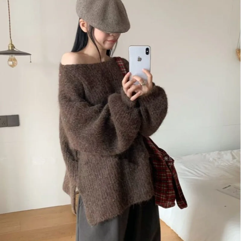 Женский свитер с блестками Lazy Gentle Sle, осенне-зимняя одежда Aosphere Sensation, длинный свек, свободный вязаный топ
Женский свитер с блестками Lazy Gentle Sle, осенне-зимняя одежда Aosphere Sensation, длинный свек, свободный вязаный топ