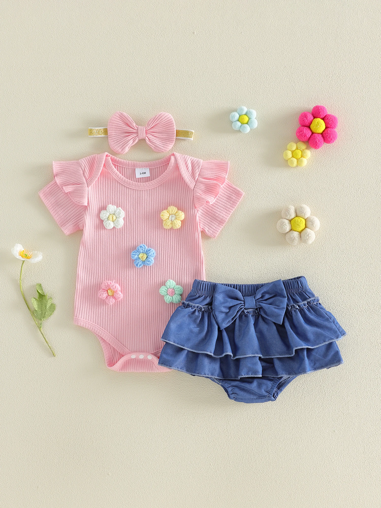 Toddler Girl Boho Chic Sleeveless Romper with Lace Trim Floral Print Ruffle Shorts and Matching Headband Bow
Toddler Girl Boho Chic Sleeveless Romper with Lace Trim Floral Print Ruffle Shorts and Matching Headband Bow
