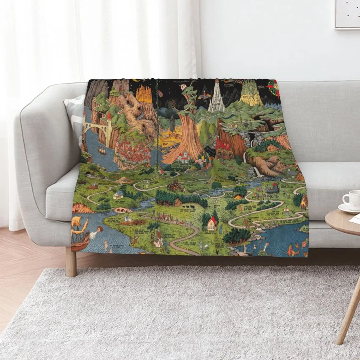 The land of make believe. Published by Jaro Hess 1930 Cornucopia of Fairy Tales Detailed Labeled Map Fun Magical F Throw Blanket
The land of make believe. Published by Jaro Hess 1930 Cornucopia of Fairy Tales Detailed Labeled Map Fun Magical F Throw Blanket