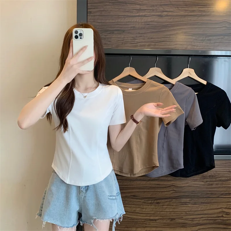Fashion Korean Soft O Neck White Crop Tops Women Summer Casual T Shirt Basic Sexy Streetwear Black Short Sleeve Tees Irregular
Fashion Korean Soft O Neck White Crop Tops Women Summer Casual T Shirt Basic Sexy Streetwear Black Short Sleeve Tees Irregular