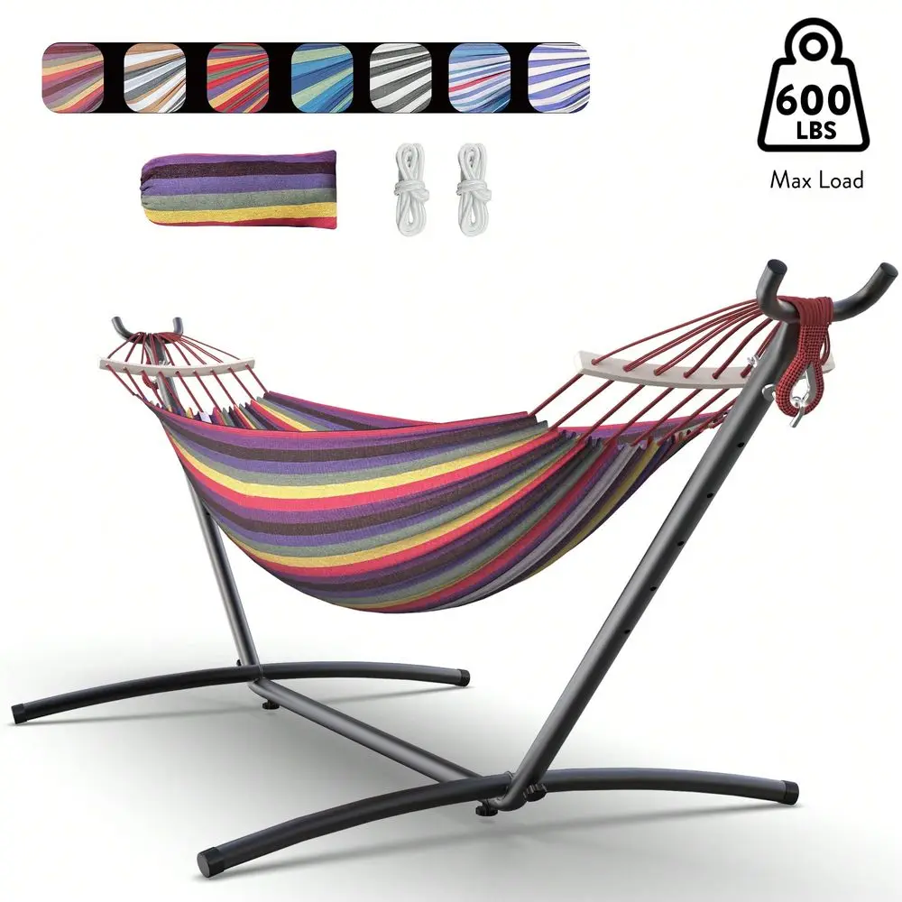 Double Hammock With Space Saving Steel Stand 2 Person Heavy Duty Hammock For Garden Yard Or Outdoor 600 lbs
Double Hammock With Space Saving Steel Stand 2 Person Heavy Duty Hammock For Garden Yard Or Outdoor 600 lbs