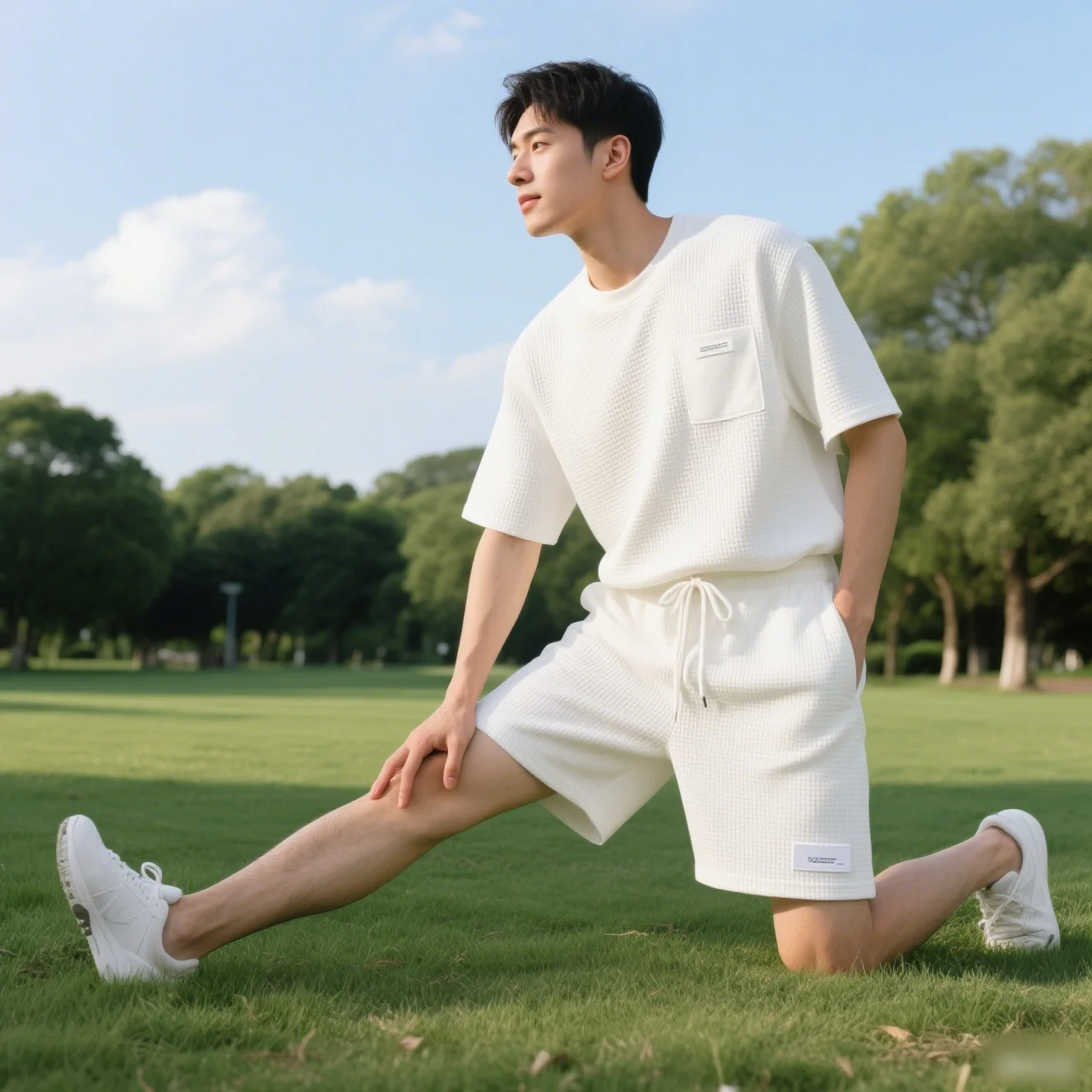 2025 Men's Sports Set Casual T-shirt and Shorts Loose and Comfortable Summer Waffle Set Jogging Set
2025 Men's Sports Set Casual T-shirt and Shorts Loose and Comfortable Summer Waffle Set Jogging Set