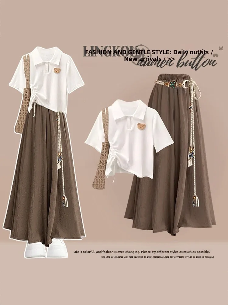 Summer Casual Lazy Style Women's Set Short Sleeve T-Shirt Top Wide Leg Pants Two Piece Set Breathable High Waist Neck
Summer Casual Lazy Style Women's Set Short Sleeve T-Shirt Top Wide Leg Pants Two Piece Set Breathable High Waist Neck