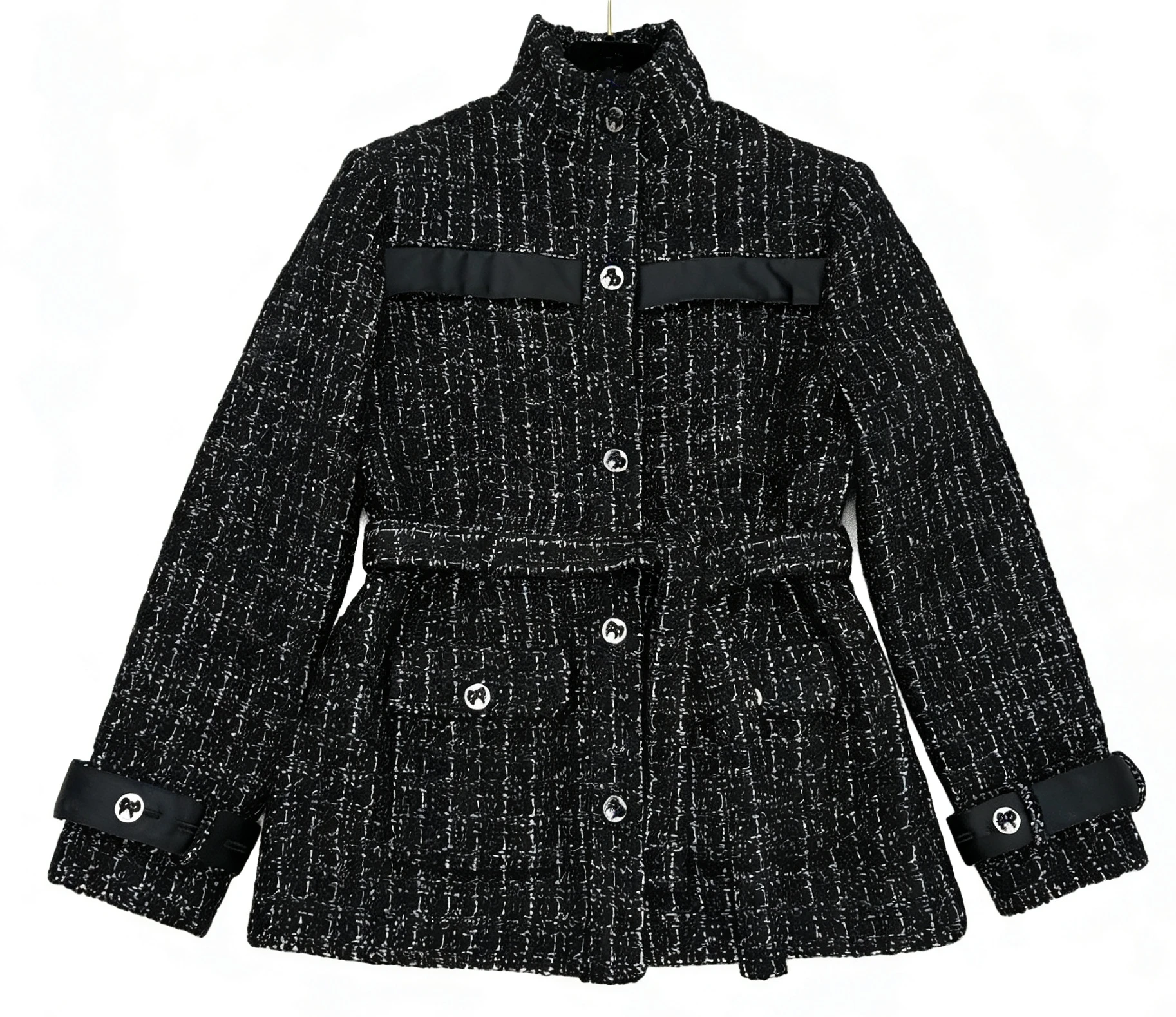 Autumn Winter New Style Woolen Ladylike Retro Tweed Belted Stand Collar Jacket Women's Top Commute Style Loose Fit Long Sleeve
Autumn Winter New Style Woolen Ladylike Retro Tweed Belted Stand Collar Jacket Women's Top Commute Style Loose Fit Long Sleeve