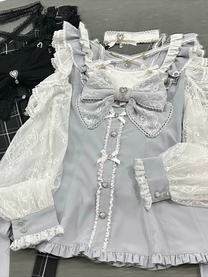 Mass-produced Mine Lolita Sets Original Japanese Necklace Removable Neck Off Shoulder Long-sleeved Dress Shorts Two-piece Set
Mass-produced Mine Lolita Sets Original Japanese Necklace Removable Neck Off Shoulder Long-sleeved Dress Shorts Two-piece Set