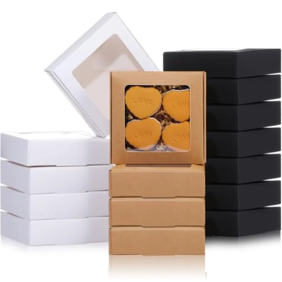 30 Pcs Kraft Paper Boxes with Window 4.13 x 4.13 x 1.18 Inch Candy Packaging, Small Gift Boxes, Soap holder, Mini Treat Packagi
30 Pcs Kraft Paper Boxes with Window 4.13 x 4.13 x 1.18 Inch Candy Packaging, Small Gift Boxes, Soap holder, Mini Treat Packagi