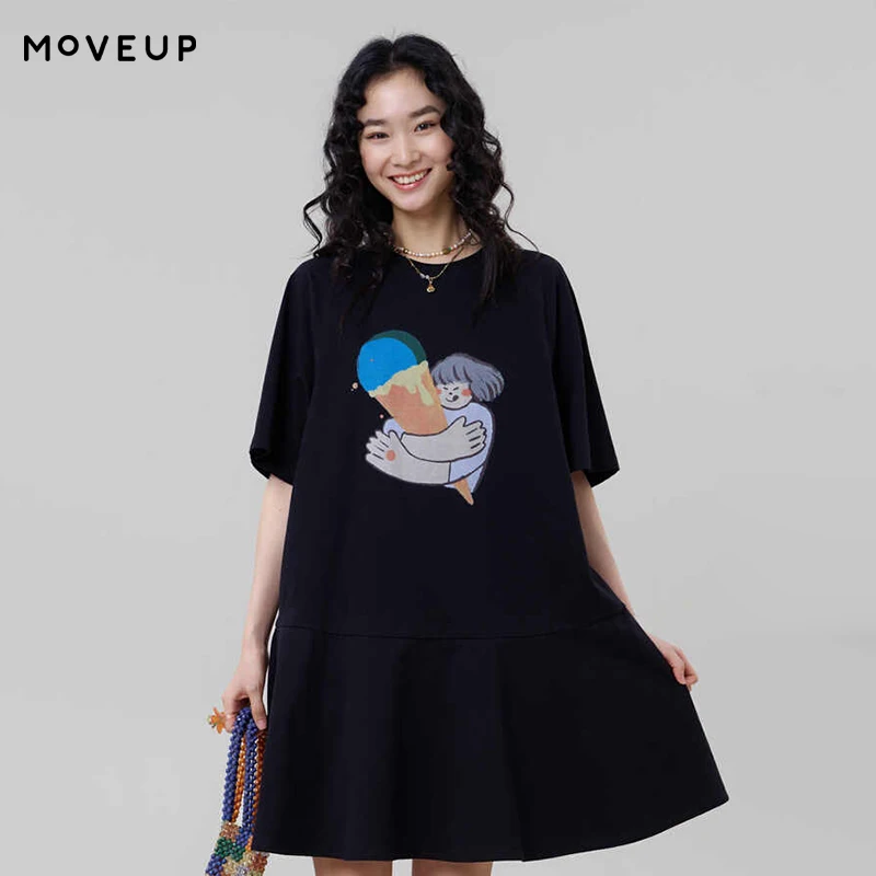 MOVEUP Short Sleeves Round Neck Dress 2026 Summer Pure Cotton Cartoon Printed A-line Casual Knitted Dress For Women 3ELX11309
MOVEUP Short Sleeves Round Neck Dress 2026 Summer Pure Cotton Cartoon Printed A-line Casual Knitted Dress For Women 3ELX11309