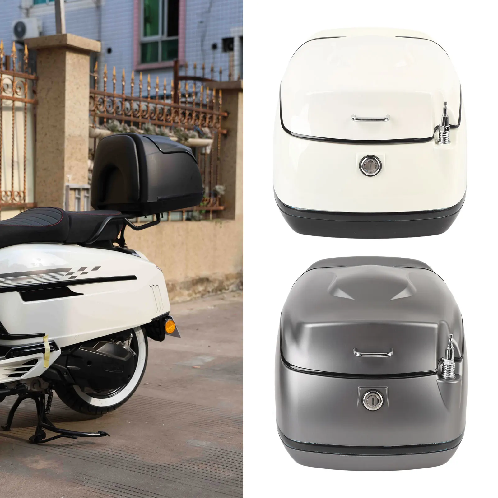 38L Motorcycle Top Box Waterproofing Universal Fit with Key Lock Base Plate Motorcycle Luggage Trunk Tail Storage Carrier Case
38L Motorcycle Top Box Waterproofing Universal Fit with Key Lock Base Plate Motorcycle Luggage Trunk Tail Storage Carrier Case