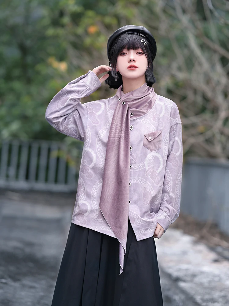 New Chinese Style National Style Han Elements Montage Collar Button Up Shirt Women Autumn Winter Printing Tops Long Sleeves Pink
New Chinese Style National Style Han Elements Montage Collar Button Up Shirt Women Autumn Winter Printing Tops Long Sleeves Pink