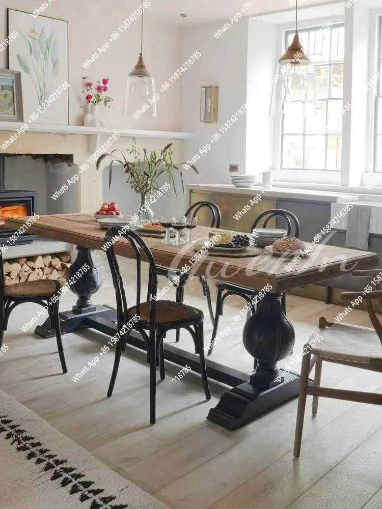 N68 French retro old solid wood dining table, neoclassical log long dining table American restaurant dining table
N68 French retro old solid wood dining table, neoclassical log long dining table American restaurant dining table