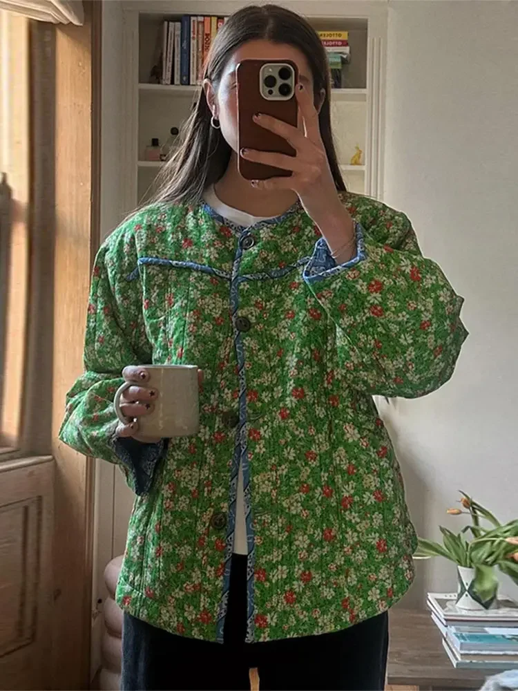Autumn Floral Print Green Long Sleeve Coat Women Elegant Single Breasted Warm Jacket 2024 Winter Female High Street Outerwear
Autumn Floral Print Green Long Sleeve Coat Women Elegant Single Breasted Warm Jacket 2024 Winter Female High Street Outerwear