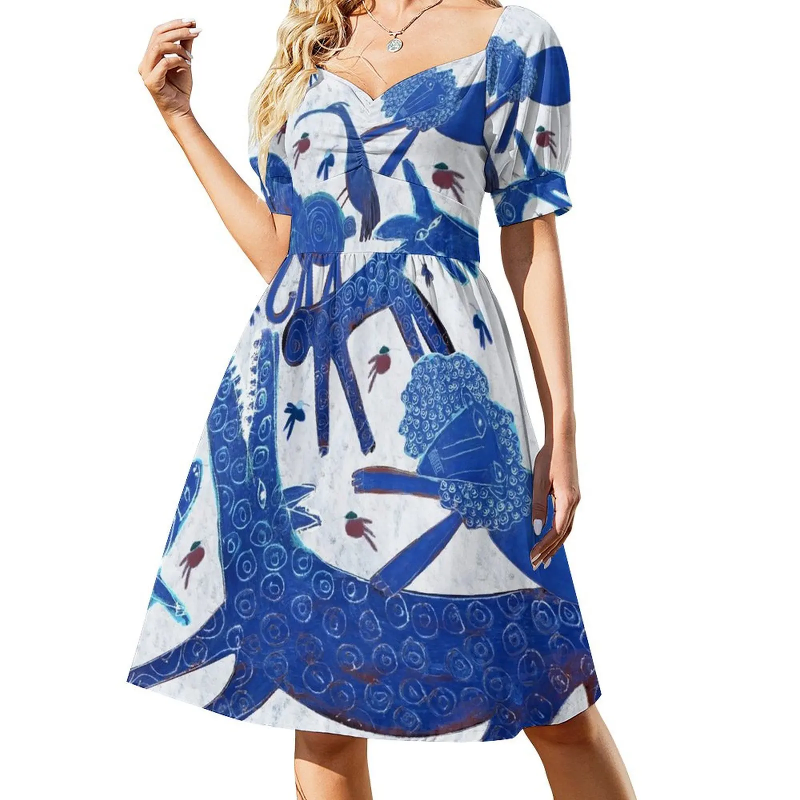 Blue Menagerie on White Short-Sleeved Dress Evening dresses women's evening dresses 2025 elegant party dress for women 2025
Blue Menagerie on White Short-Sleeved Dress Evening dresses women's evening dresses 2025 elegant party dress for women 2025