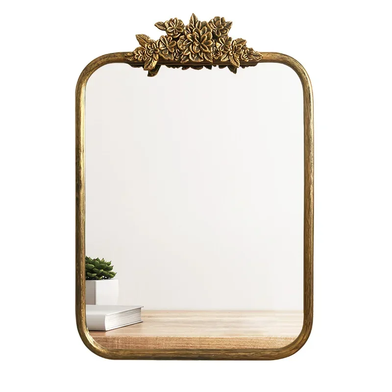 French Retro Style Metal Makeup Mirror with Relief Shaped Design
French Retro Style Metal Makeup Mirror with Relief Shaped Design