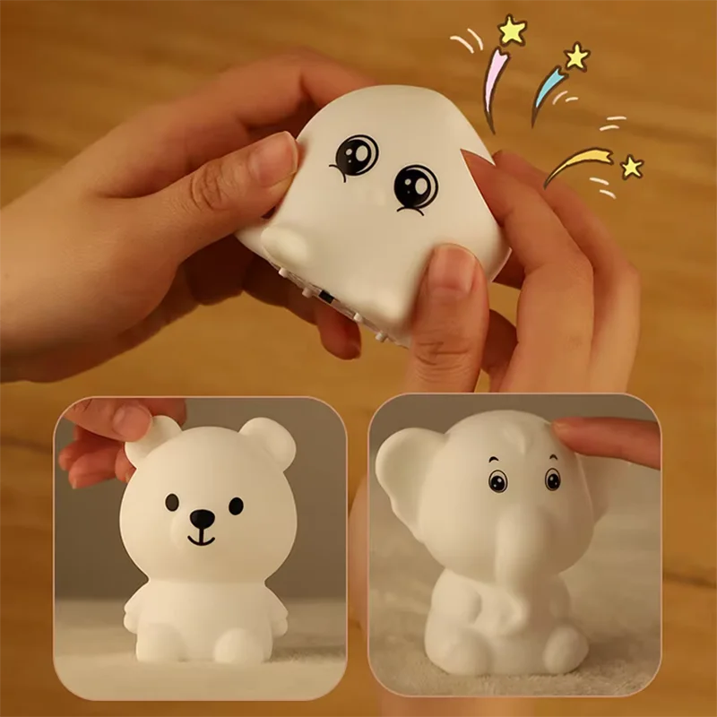 GGbingo Silicone LED Night Light Cute Rabbit Bear Touch Control RGB Mood Lamp for Home Children's Bedroom Soft Glow Decor
GGbingo Silicone LED Night Light Cute Rabbit Bear Touch Control RGB Mood Lamp for Home Children's Bedroom Soft Glow Decor
