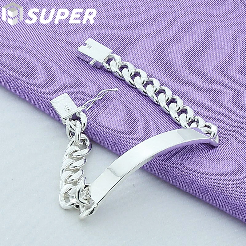925 Sterling Silver 10mm Smooth Sideways Bracelet For Men Woman Charm Wedding Engagement Party Fashion Jewelry
925 Sterling Silver 10mm Smooth Sideways Bracelet For Men Woman Charm Wedding Engagement Party Fashion Jewelry