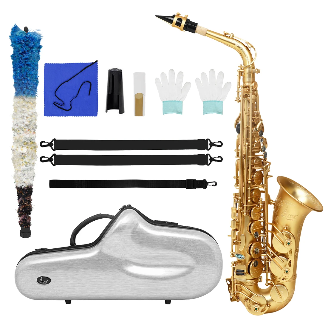 SLADE Saxophone Eb Gold Hand-carved Alto Sax Brushed Brass Clarinet Perform With Accessories Sax Woodwinds Musical Instruments
SLADE Saxophone Eb Gold Hand-carved Alto Sax Brushed Brass Clarinet Perform With Accessories Sax Woodwinds Musical Instruments