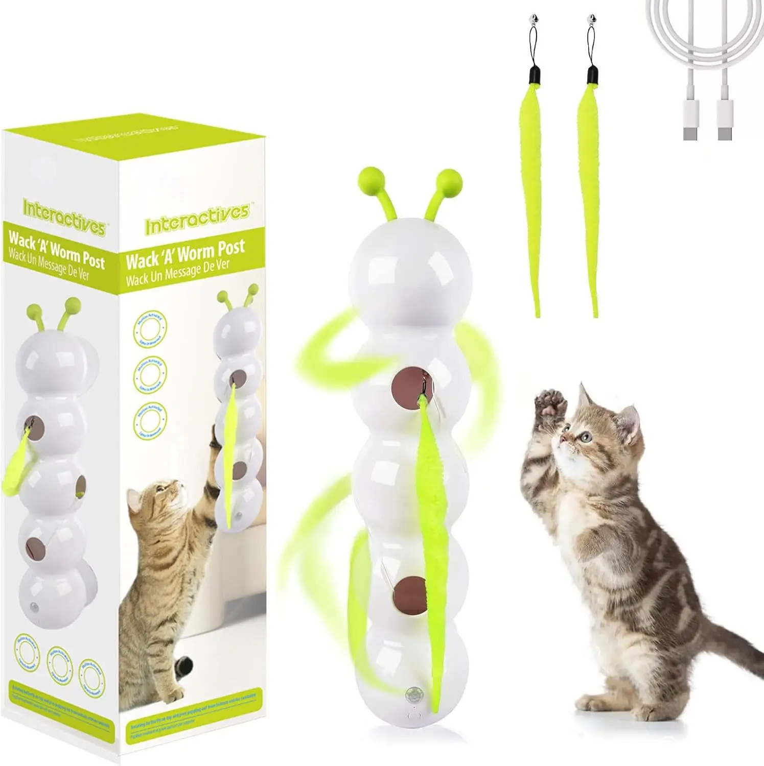 Intelligent Interactive Cat Toy Mobile Activation Wake-Up Earthworm Pole Toy with Tail Automatic Popping Hole Interactive
Intelligent Interactive Cat Toy Mobile Activation Wake-Up Earthworm Pole Toy with Tail Automatic Popping Hole Interactive