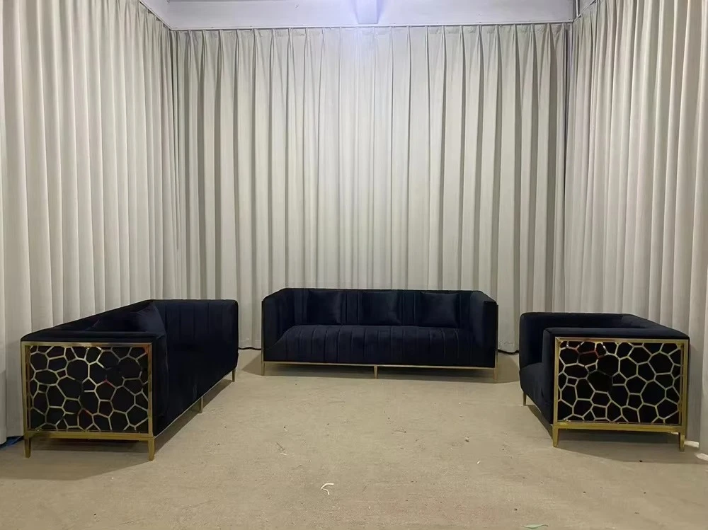 //Modern Wedding Luxury Golden Stainless Steel Frame Velvet Sofa Fabric Home Couch 3 Seater Set Sectional Living Room Furniture
//Modern Wedding Luxury Golden Stainless Steel Frame Velvet Sofa Fabric Home Couch 3 Seater Set Sectional Living Room Furniture