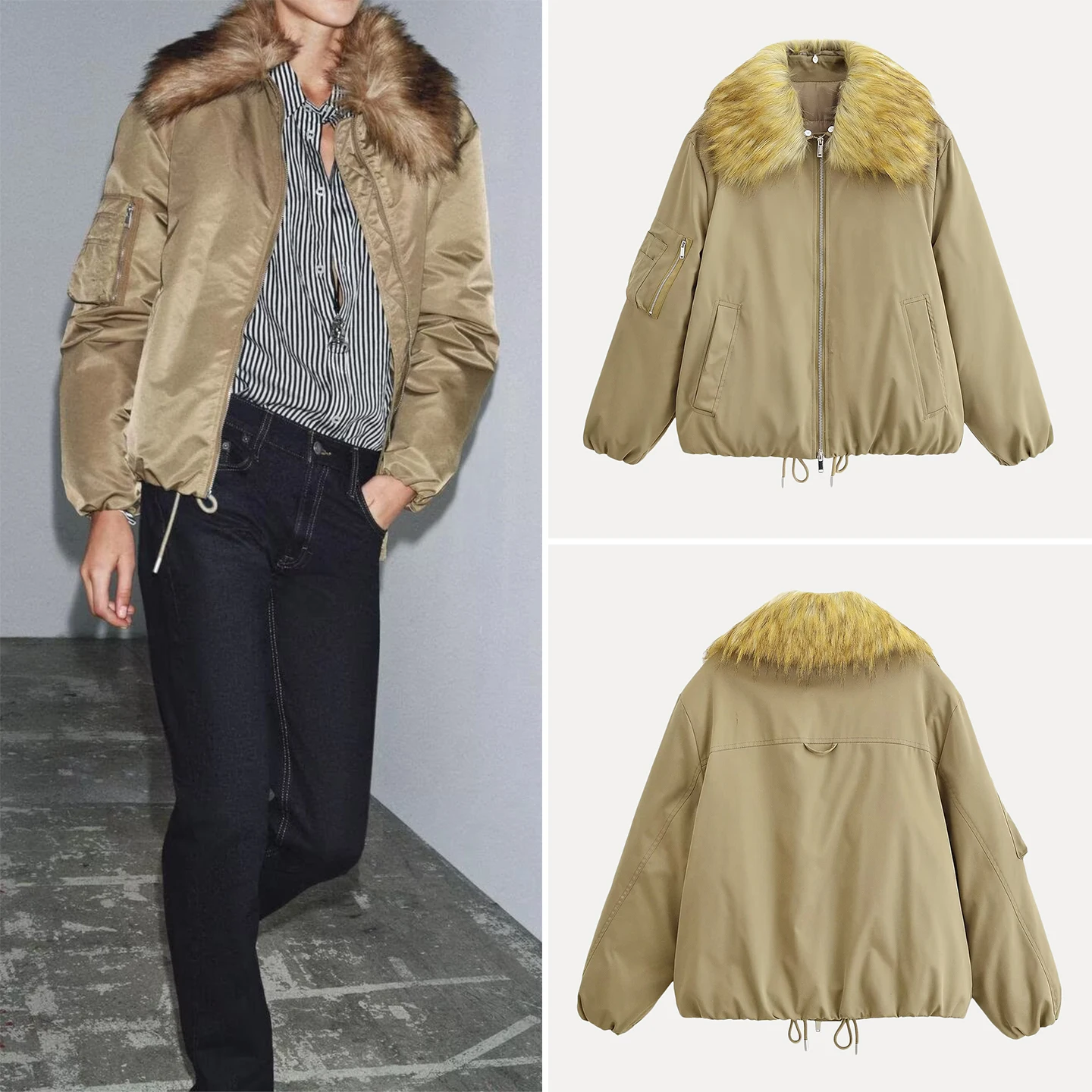 Faionable Detachable Fur Collar Women's Jaet Autumn 2025 Z Commute Sle Loose Fit Long Sve Zipper Pure Color
Faionable Detachable Fur Collar Women's Jaet Autumn 2025 Z Commute Sle Loose Fit Long Sve Zipper Pure Color