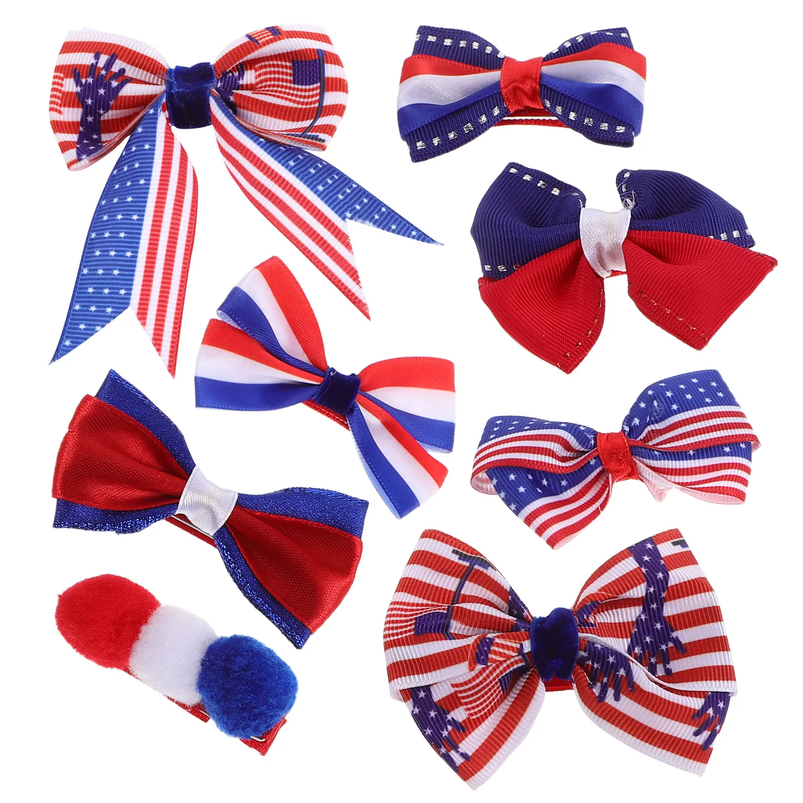 8Pcs Red White Blue Striped Patriotic Hair Clips with Bow Design for Women Independence Day Accessories American
8Pcs Red White Blue Striped Patriotic Hair Clips with Bow Design for Women Independence Day Accessories American