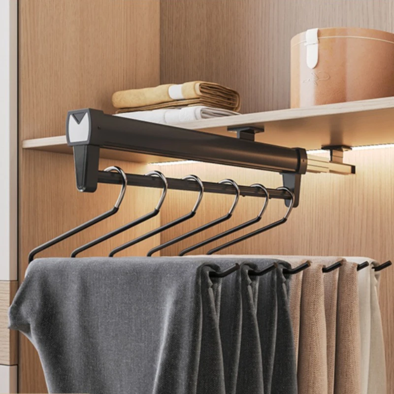Telescopic Wardrobe Clothing Hanger Adjustable Pull-Out Hanging Rod Storag Top Mount Drying Racks Space Saving Clothes Rack
Telescopic Wardrobe Clothing Hanger Adjustable Pull-Out Hanging Rod Storag Top Mount Drying Racks Space Saving Clothes Rack