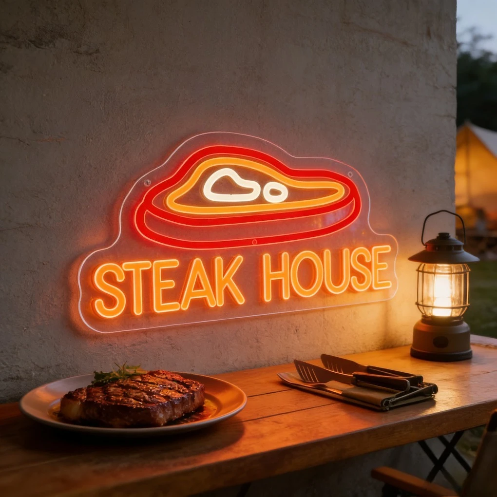 STEAK HOUSE Restaurant Neon Sign LED Dimmable Neon Light for Kitchen Wall Decor Diner Bar BBQ Patio Food Truck Business Sign
STEAK HOUSE Restaurant Neon Sign LED Dimmable Neon Light for Kitchen Wall Decor Diner Bar BBQ Patio Food Truck Business Sign