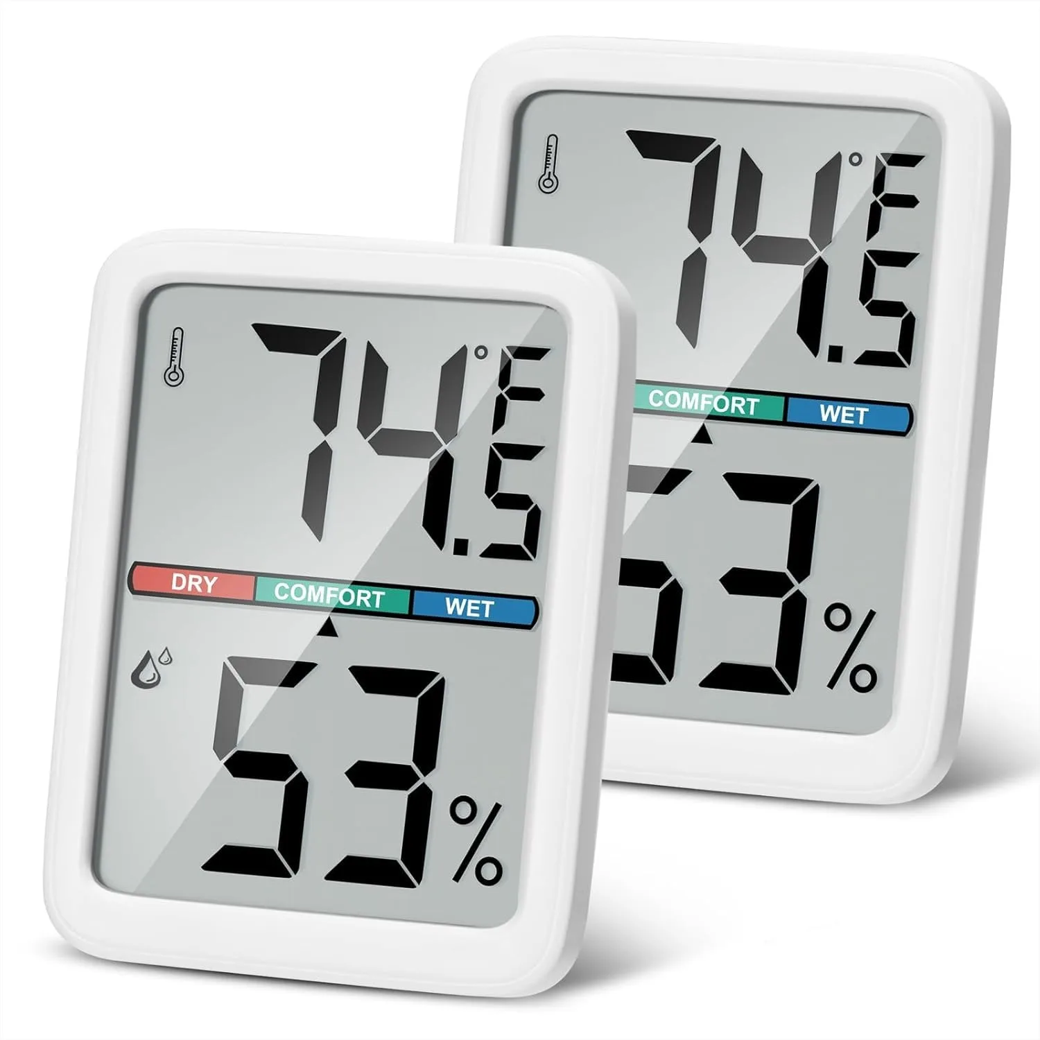 Room Thermometer Hygrometer with Large LCD Display, High Accuracy Temperature and Humidity Monitor for Home, Greenhouse
Room Thermometer Hygrometer with Large LCD Display, High Accuracy Temperature and Humidity Monitor for Home, Greenhouse