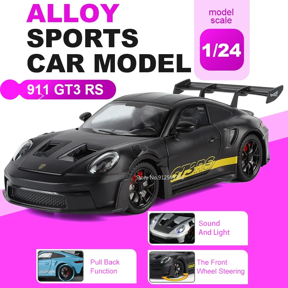 1:24 Scale 911 GT3 RS Cayenne Car Model Toy Doors Opened Sound Light Cars Pull Back Alloy Diecast Vehicle Livingroom Decorations
1:24 Scale 911 GT3 RS Cayenne Car Model Toy Doors Opened Sound Light Cars Pull Back Alloy Diecast Vehicle Livingroom Decorations