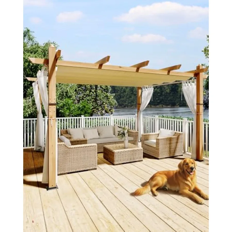 Outdoor Pergola Retractable Canopy Aluminum Gazebo Imitation Post Side Mesh Pavilion for Backyard Deck +White
Outdoor Pergola Retractable Canopy Aluminum Gazebo Imitation Post Side Mesh Pavilion for Backyard Deck +White