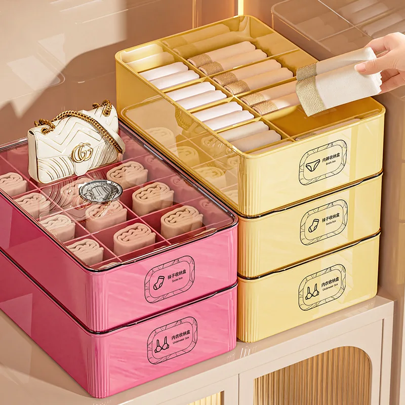 Underwear Storage Box Dormitory Storage Artifact Wardrobe with Lid Divided Socks School Dormitory Dustproof Sorting Box
Underwear Storage Box Dormitory Storage Artifact Wardrobe with Lid Divided Socks School Dormitory Dustproof Sorting Box