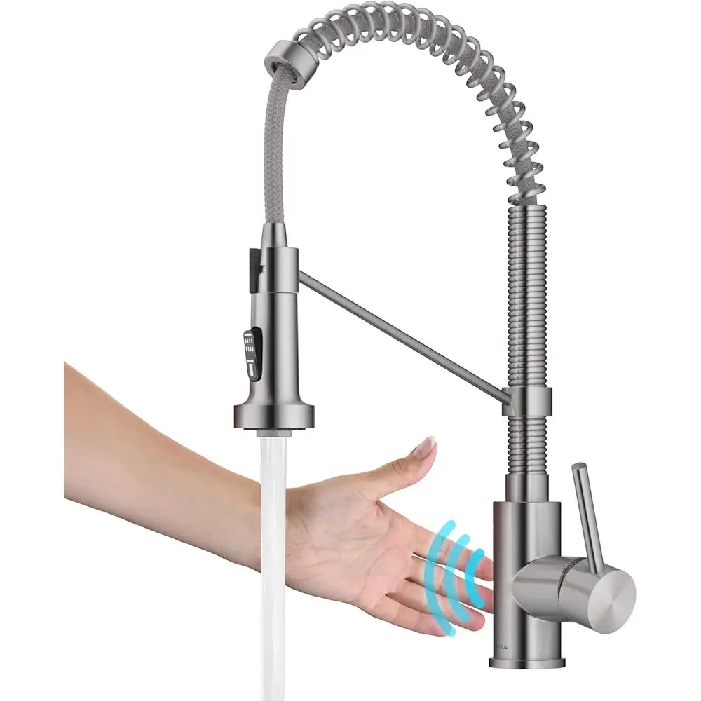Commercial Style Single Handle Pull-Down Kitchen Faucet with Touch Sensor, Spot-Resistant Stainless Steel
Commercial Style Single Handle Pull-Down Kitchen Faucet with Touch Sensor, Spot-Resistant Stainless Steel