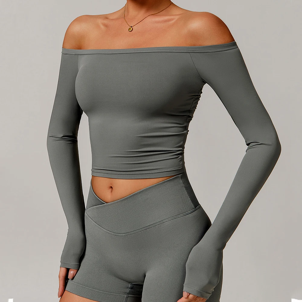 Yoga Long Sleeved T-shirt Female Sexy One Shoulder Long Sleeved Fitness Gym Top Push Up Sports Crop Top Tight Fitting Sportswear
Yoga Long Sleeved T-shirt Female Sexy One Shoulder Long Sleeved Fitness Gym Top Push Up Sports Crop Top Tight Fitting Sportswear
