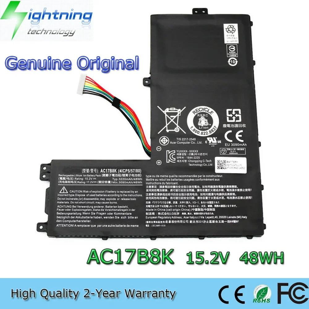 Новый оригинальный аккумулятор для ноутбука AC17B8K 15,2 В 48 Втч для Acer Swift 3 SF315-52G SF315-52 4ICP5/57/81 51AK и т. д.
Новый оригинальный аккумулятор для ноутбука AC17B8K 15,2 В 48 Втч для Acer Swift 3 SF315-52G SF315-52 4ICP5/57/81 51AK и т. д.