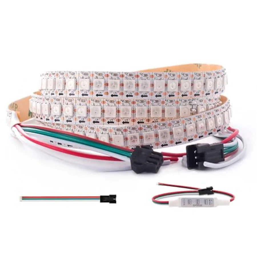 WS2812B RGB LED Strip, Individually Addressable LED Strip, Chasing Effects Dream Color 5050SMD 3.2FT 144 LED Pixel Strip Rope L
WS2812B RGB LED Strip, Individually Addressable LED Strip, Chasing Effects Dream Color 5050SMD 3.2FT 144 LED Pixel Strip Rope L