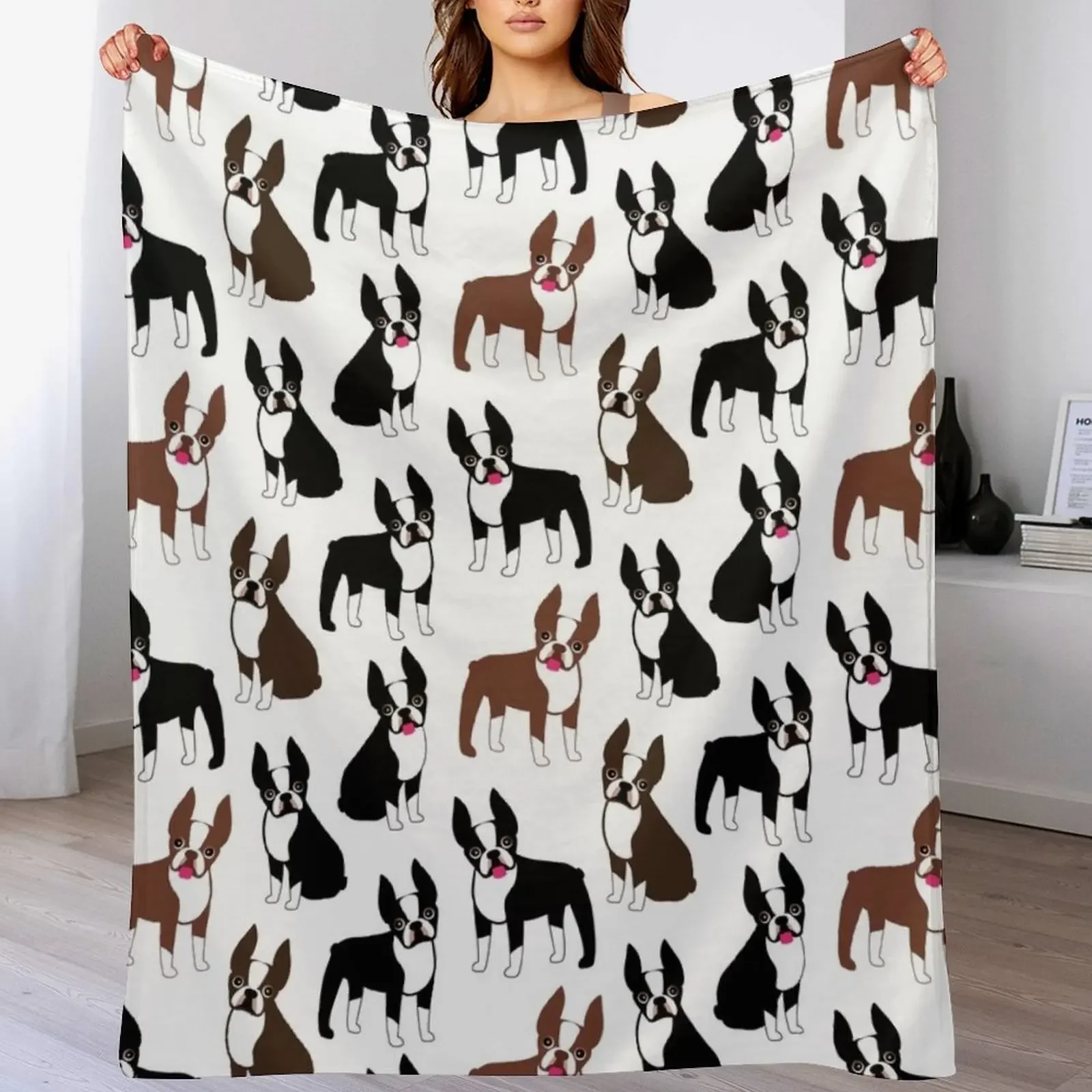 Boston Terriers Throw Blanket Cozy Warm Blanket for Bed Room Decor
Boston Terriers Throw Blanket Cozy Warm Blanket for Bed Room Decor