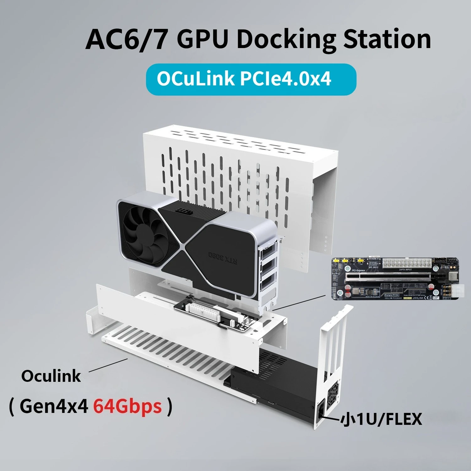 PCIE4.0 X4 Oculink Interface External Graphics Dock Laptop External GPU Enclosure+Docking Station for Laptop& Handheld Gaming PC
PCIE4.0 X4 Oculink Interface External Graphics Dock Laptop External GPU Enclosure+Docking Station for Laptop& Handheld Gaming PC