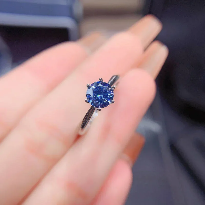Moissanite Ring Ladies Jewelry Engagement Wedding Blue Moissanite 925 Sterling Silver Birthday Gift Luxury Jewelry
Moissanite Ring Ladies Jewelry Engagement Wedding Blue Moissanite 925 Sterling Silver Birthday Gift Luxury Jewelry