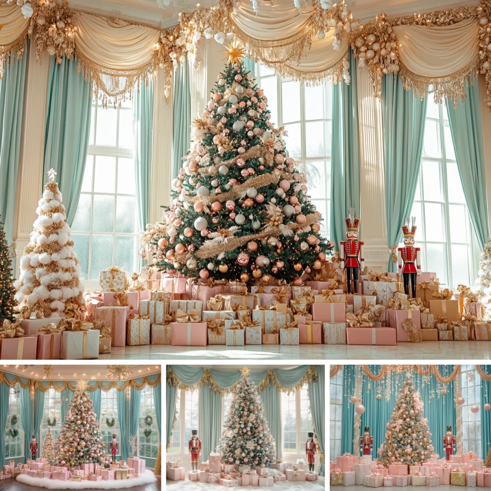Pink Gold Christmas Tree Photo Backdrop Mint Curtain Window Nutcracker Gift Box Indoor Winter Portrait Studio Background Prop
Pink Gold Christmas Tree Photo Backdrop Mint Curtain Window Nutcracker Gift Box Indoor Winter Portrait Studio Background Prop